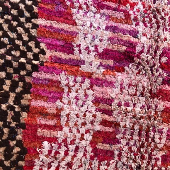 Vibrant Boucherouite Ourika Handmade Moroccan Rug - 8.7 ft x 5.5 ft - Picture 2 of 5